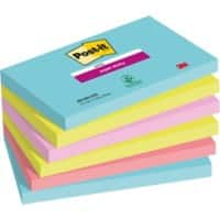 Post-it Miami Super Sticky Haftnotizen 127 x 76 mm Farbig Sortiert Rechteckig 6 Stück à 90 Blatt