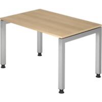 Hammerbacher J Serie Höhenverstellbarer Schreibtisch Rechteckig Eiche Holz Silber 4 Füße 1.200 x 680 mm