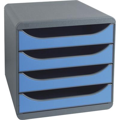 Exacompta Schubladenbox Big-Box DIN A4+ Mausgrau, Eisblau 24,7 x 32,4 x 4,2 cm