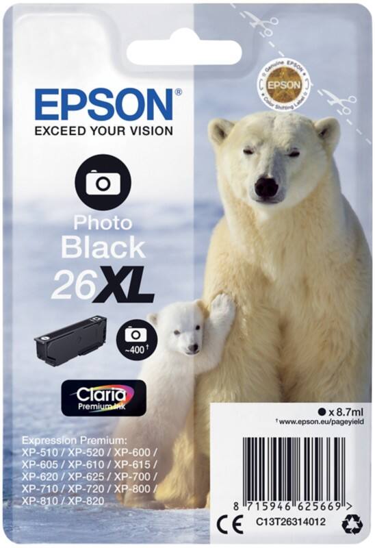 Epson 26XL Original Tintenpatrone C13T26314012 Fotoschwarz
