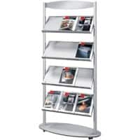 Kerkmann DIN A4 Prospektständer Silber 3471 780 (B) x 340 (T) x 1.700 (H) mm