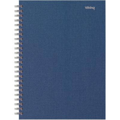 Viking Notebook DIN A5+ Kariert Spiralbindung Hartpappe Blau Perforiert 160 Seiten 80 Blatt