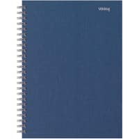 Office Depot A5+ Drahtgebunden marineblaue Hartpappe-Umschlag Notizbuch Kariert mikroperforiert 80 Blatt