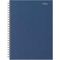 Viking Notebook DIN A5+ Kariert Spiralbindung Hartpappe Blau Perforiert 160 Seiten 80 Blatt