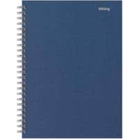 Viking Notebook DIN A5+ Kariert Spiralbindung Hartpappe Blau Perforiert 160 Seiten 80 Blatt
