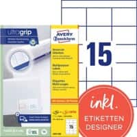 AVERY Zweckform ultragrip Laser Universaletiketten 3669-200 Selbsthaftend DIN A4 Weiß 70 x 50,8 mm 220 Blatt à 15 Etiketten