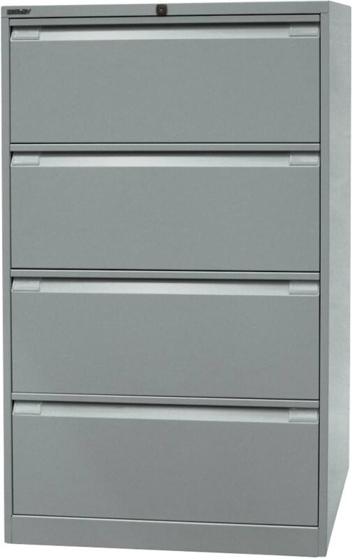 Bisley Hängeregistraturschrank Original 4 Schübe Silber 800 x 622 x 1.321 mm