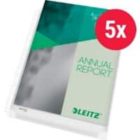 Leitz Premium Prospekthüllen DIN A4 Matt Transparent 170 Mikron PVC (Polyvinylchlorid) Öffnung Oben 11 Löcher 47563003 5 Stück