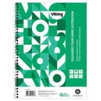 Viking Notebook DIN A4+ Kariert Spiralbindung Papier Weiß Nicht perforiert 200 Seiten