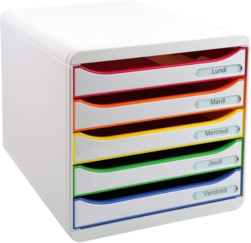 Exacompta Big Box Plus Classic Schubladenbox PS (Polystyrol) Mehrfarbig 5 Schübe 27,8 x 34,7 x 27,1 cm DIN A4+