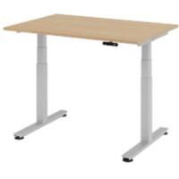 Hammerbacher XDSM VXDSM Elektrisch Höhenverstellbar Sitz-Stehschreibtisch Rechteckig Eiche T-Fuß 1.200 (B) x 800 (T) x 1.270 (H) mm Spanplatte, Stahl