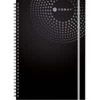 Foray Executive DIN A5+ Drahtgebunden Schwarz Poly-Cover-Notizbuch Liniert 80 Blatt
