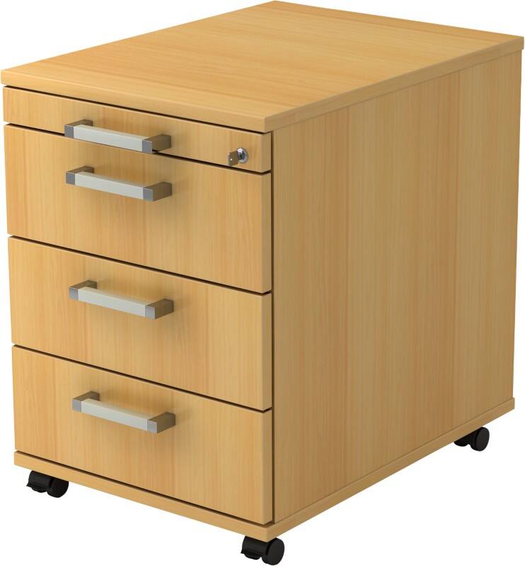 Hammerbacher Rollcontainer 4 Schübe 428 x 580 x 590 mm Buche