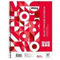 Office Depot DIN A4+ Drahtgebunden Weiß Papierumschlagheft Notizbuch Liniert 80 Blatt 5 Stück