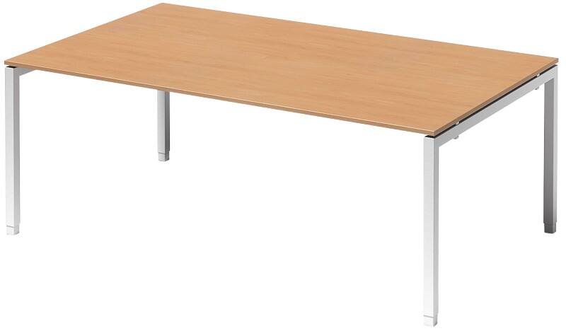 Bisley Cito Höhenverstellbar Konferenztisch Buche 4 Metallfüße 2.000 (B) x 1.200 (T) x 740 (H) mm MFC (Melaminbeschichtete Spanplatte), Stahl