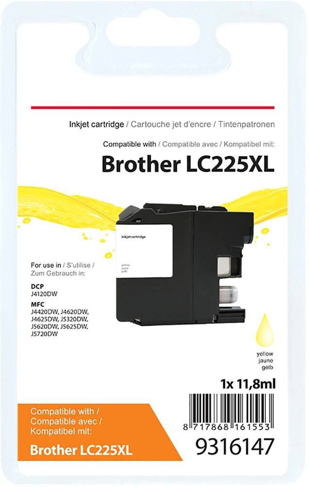 Kompatible Office Depot Brother LC225XL Tintenpatrone Gelb
