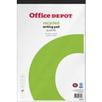 Office Depot Notizblock DIN A4+ Kariert Geleimt Papier Weiß Perforiert Recycled 100 Seiten